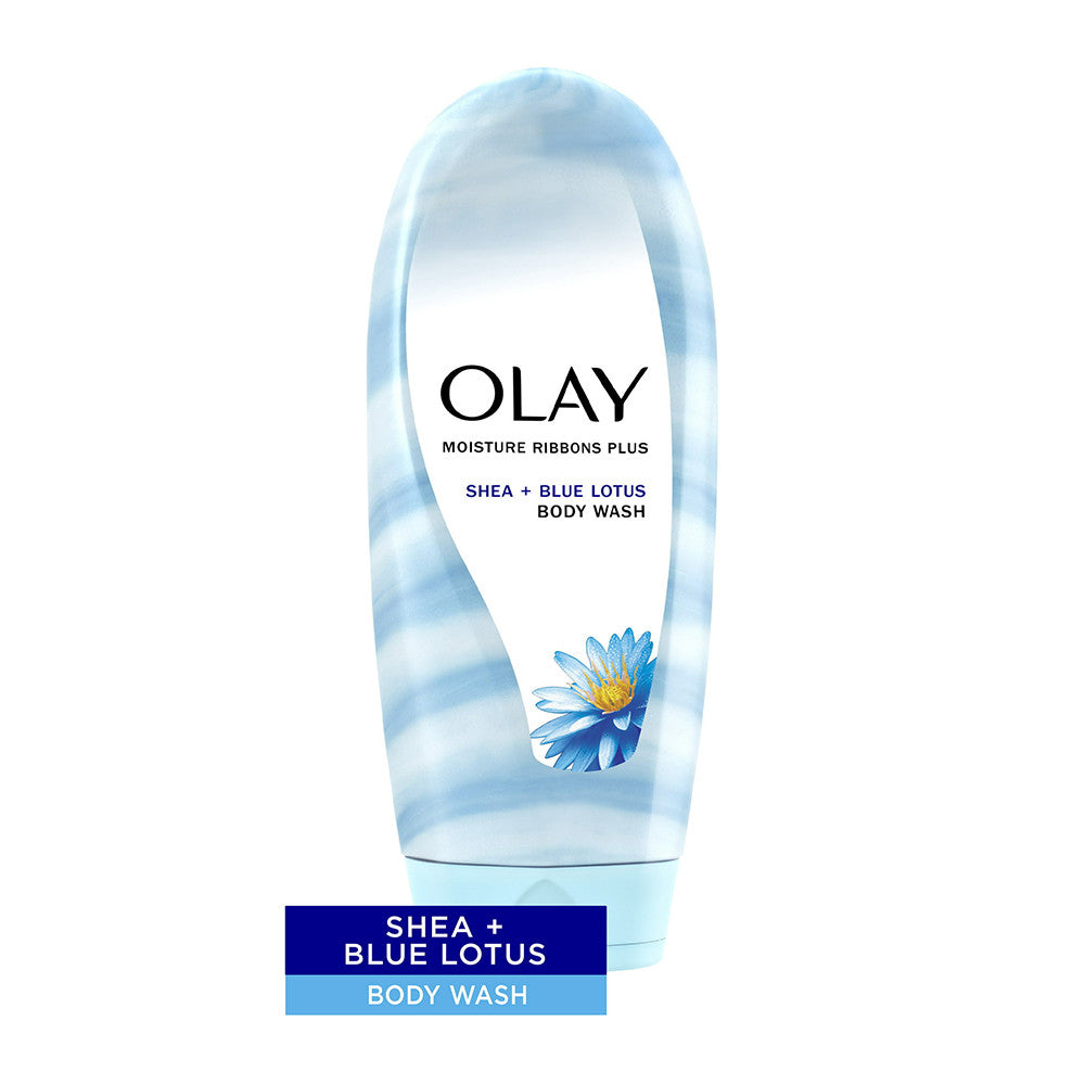 Olay Moisture Ribbons Plus Body Wash, Shea and Blue Lotus, 18 Oz